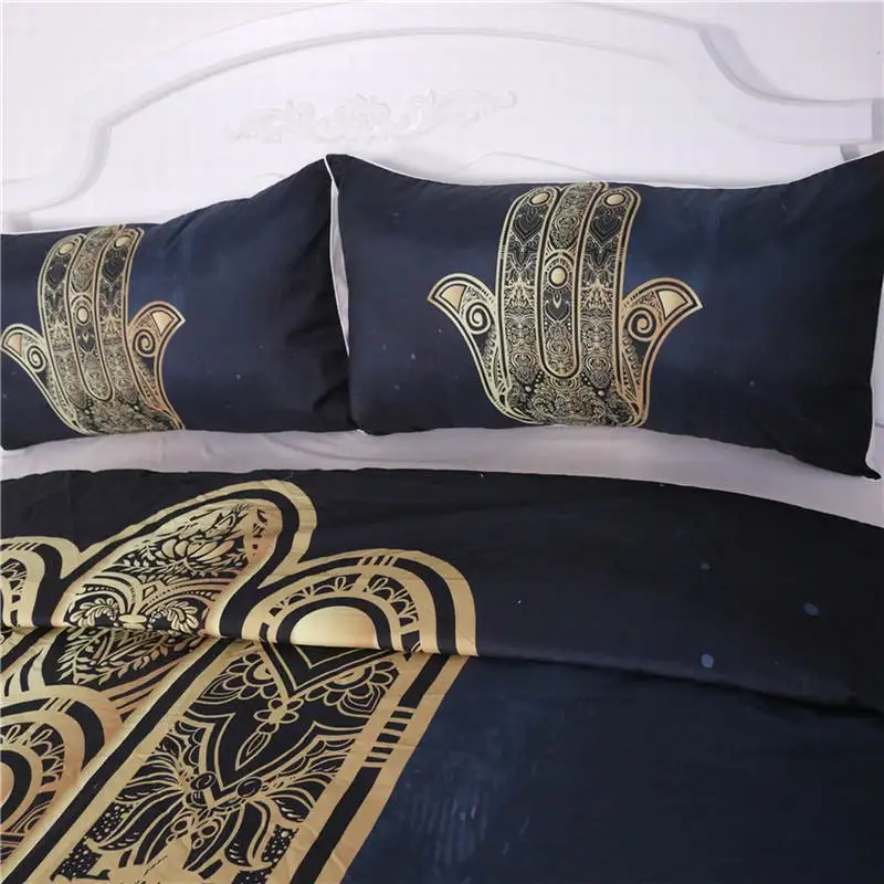 Золотой Будда ручной Комплект постельного белья мягкий удобный пододеяльник наволочка Королева Размер домашний текстиль
