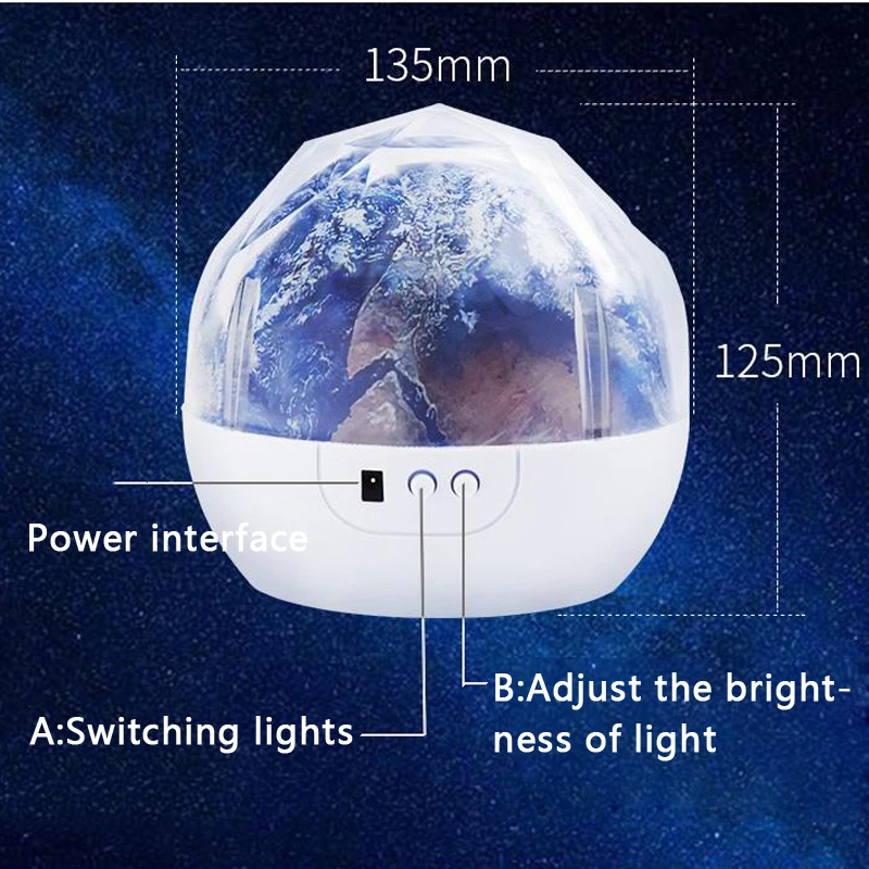 Светодиодный ночник звездное небо Волшебная Звезда Луна планетарный проектор лампа Космос Вселенная Luminaria детская подсветка для детской комнаты подарок на день рождения