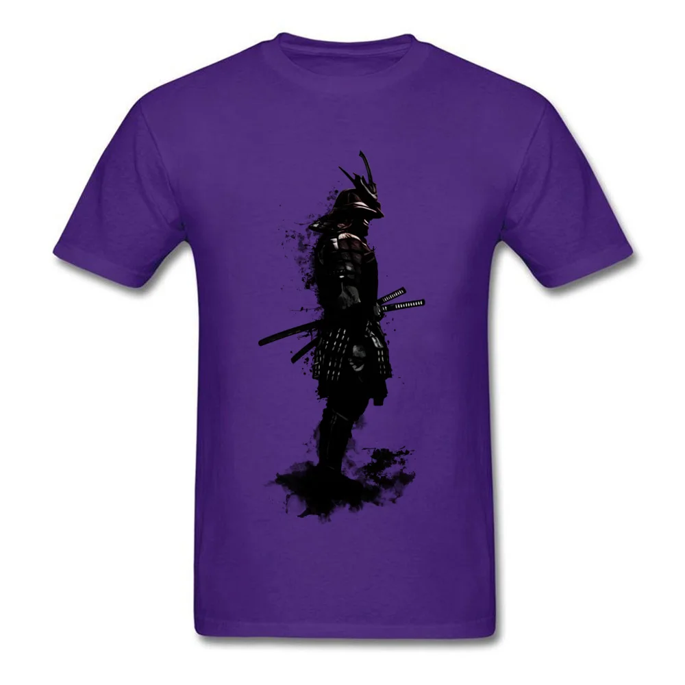 Normal Armored Samurai Casual Short Sleeve Summer Fall Tees Fashionable Round Neck Cotton Fabric Top T-shirts Man Tshirts Armored Samurai purple