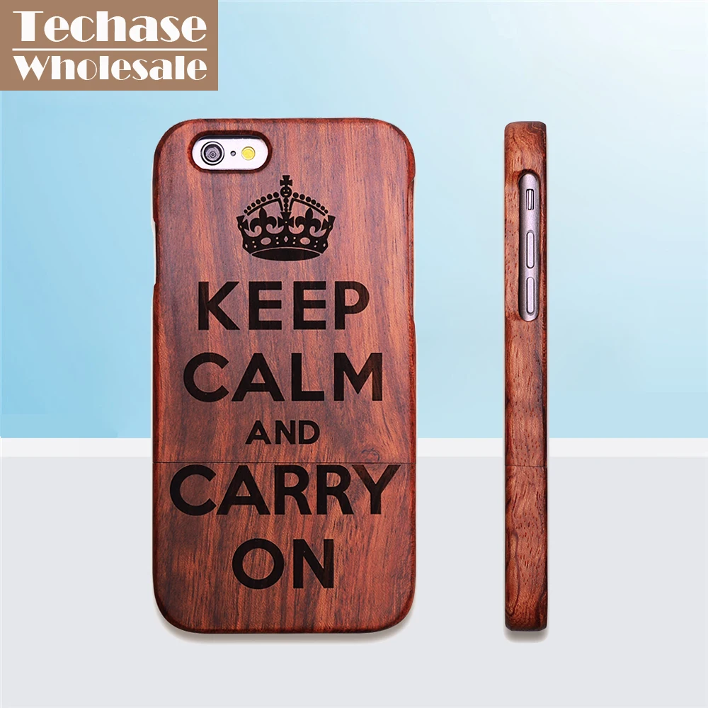 Wholesale 30pcs/lot Techase Back Covers For iPhone 5/6/7 Plus Case Full Solid Wooden Design Phone Cases Support Customized Logo |