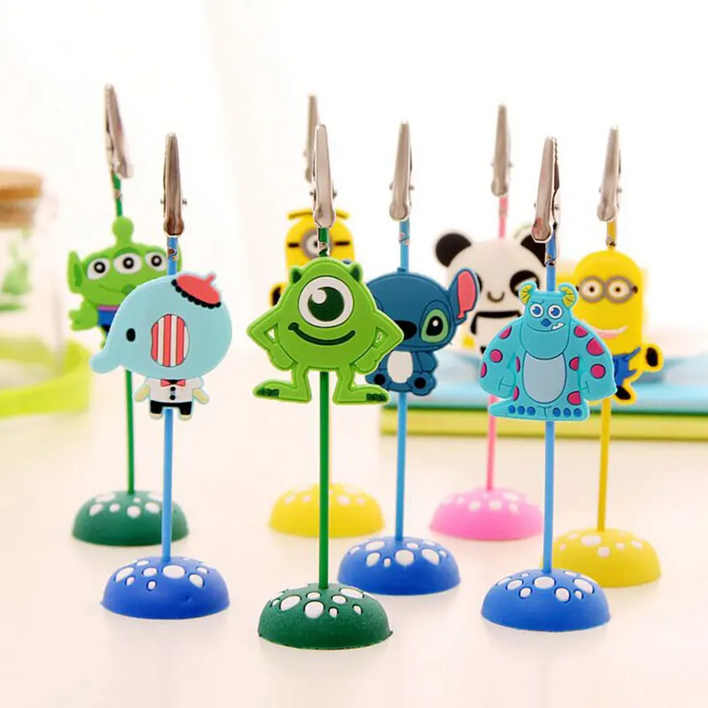 1 x Mini cute silicone desktop figurines message note clip to clip