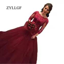 ZYLLGF Vestido De La Madre De La Novia бальное платье с горловиной лодочка с длинными рукавами платье для матери невесты 16 W LFB29