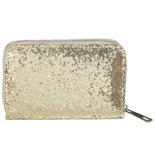 2016 Hot New Women Wallets Bling Powder Shiny Short Wallet Adorable Card Holder Cute Purse Luxury Glitter Flip Wallet 500648