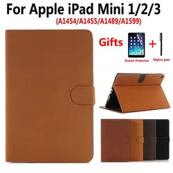 Ретро Кожаный чехол для Apple iPad Mini 1 2 3 Mini2 Mini3 7,9 Smart Case чехол принципиально Tablet Мода магнит тонкий флип Стенд Shell