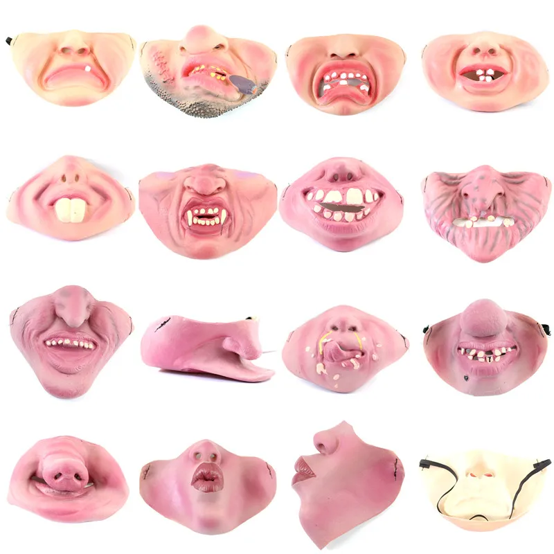 

2019 Funny Adult Party Mask Latex Clown Cosplay Half Face Horrible Scary Masks Masquerade Halloween Party Decor Halloween