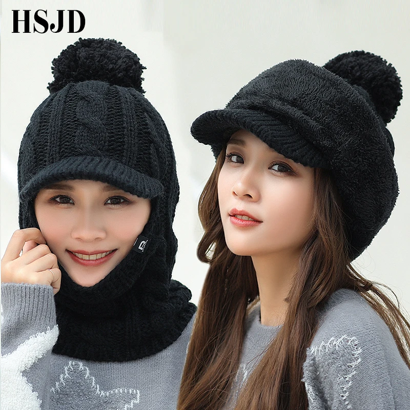 Cena 2018 czapka zimowa kobiety mężczyźni ciepłe Skullies czapka beanie twarz ochrona szyi kominiarka Gorras Bonnet czapka narciarska nieformalna czapka