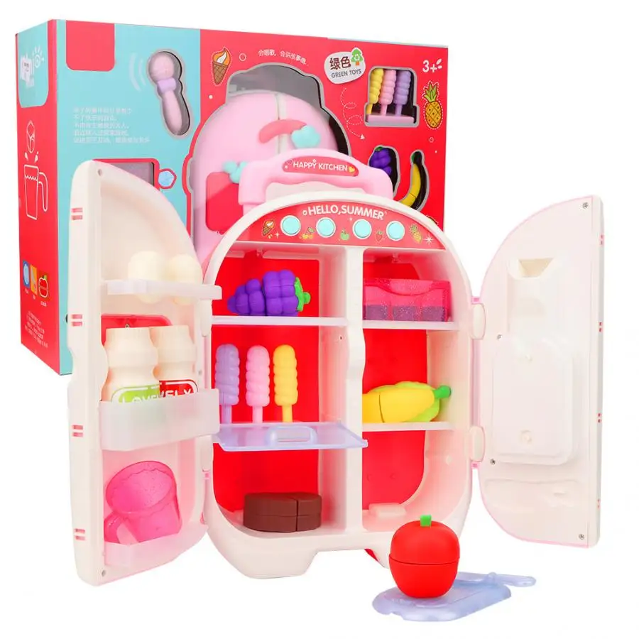 

Simulation Kitchen Playset Toy For Girls Pretend Play Refrigerator Toy Cooking Set Toddler Kids Baby Pretend Toy