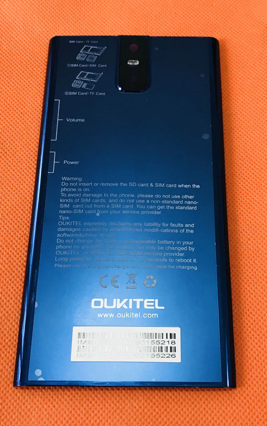 Б/у защитный чехол для аккумулятора+ объектив камеры для Oukitel K3 MTK6750T Восьмиядерный 5,5 дюйма FHD