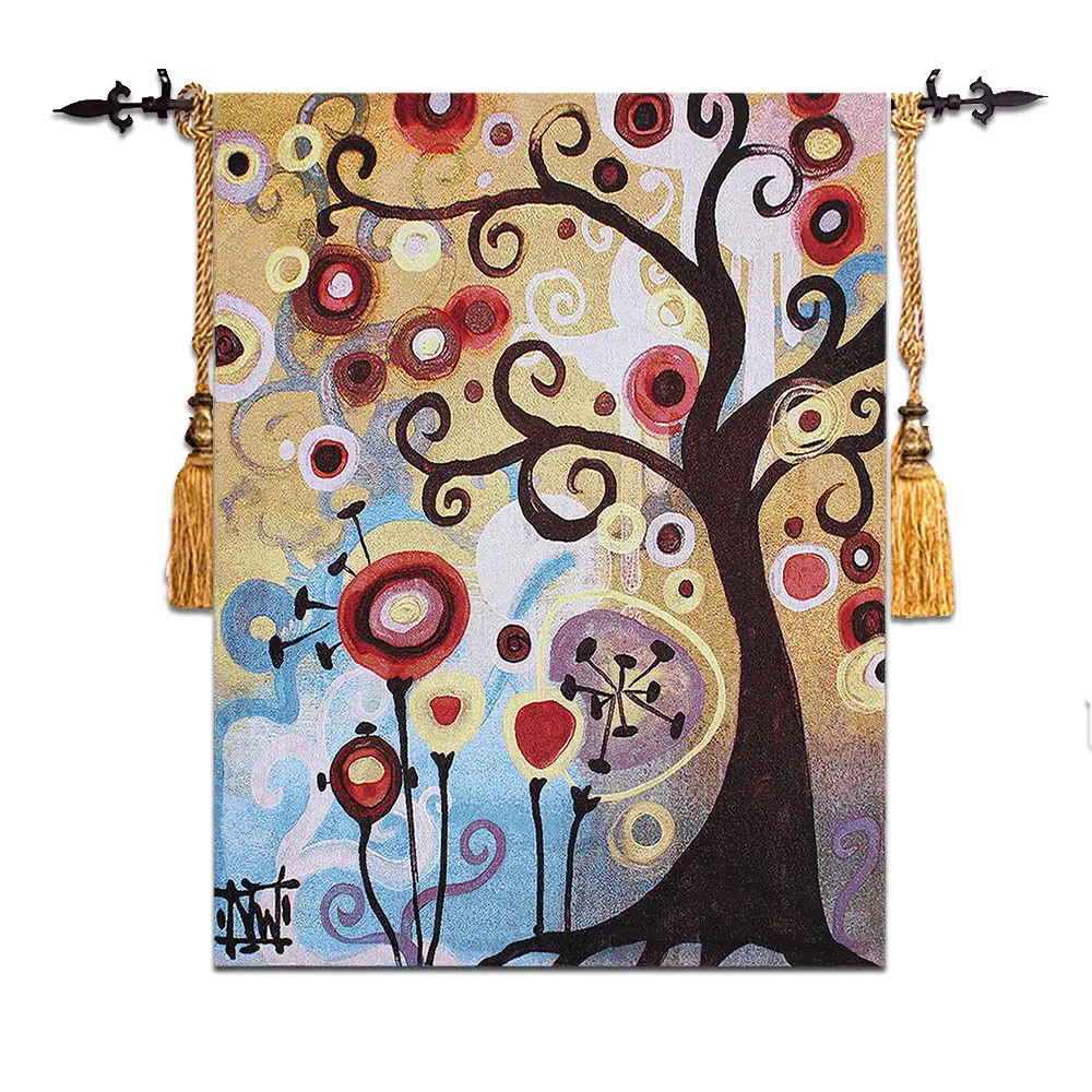 

Boutique Belgium Tapestry The Tree Of Life Abstract Painting The Tree In June Modern Tapestries 68*90cm/110*140cm NY001