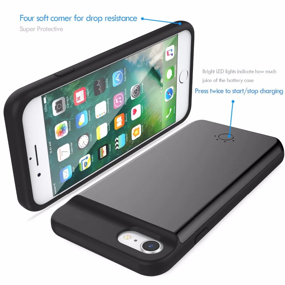 Power case for iPhone 7 Battery Charger Case For iPhone 6 6Plus Power Bank Case Ultra thin Case for iPhone External Backup Battery Charging Phone Case for iphone (5)