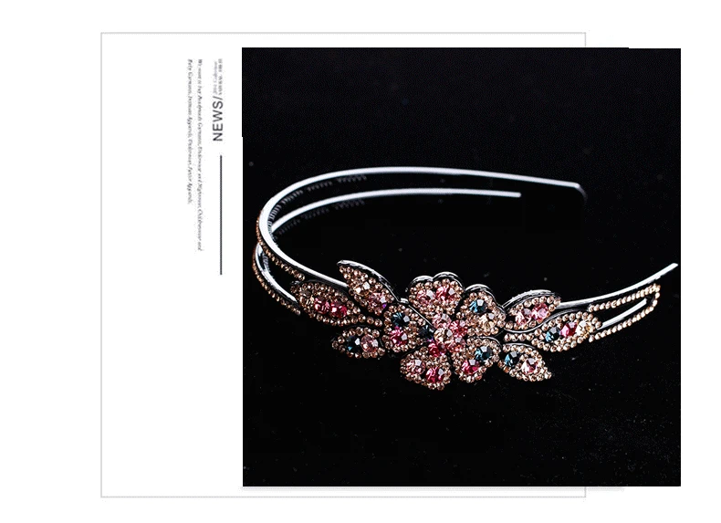 Retro Kralen Haarband Shiny Vrouwen Hoofdband Haaraccessoires широкий Eenvoudige Kristal Haar Hoepel Hoofdband Meisjes Haarbanden