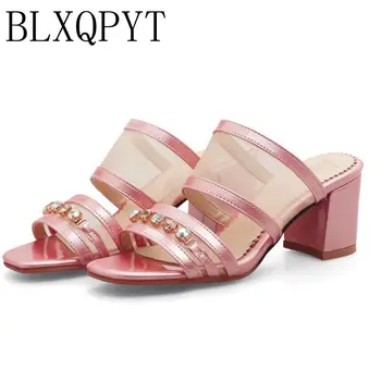 

BLXQPYT Real Sandalias Mujer Big Size 31-48 Shoes Women Sandals High Heels 7CM Sapato Feminino Summer Style Chaussure Femme 625