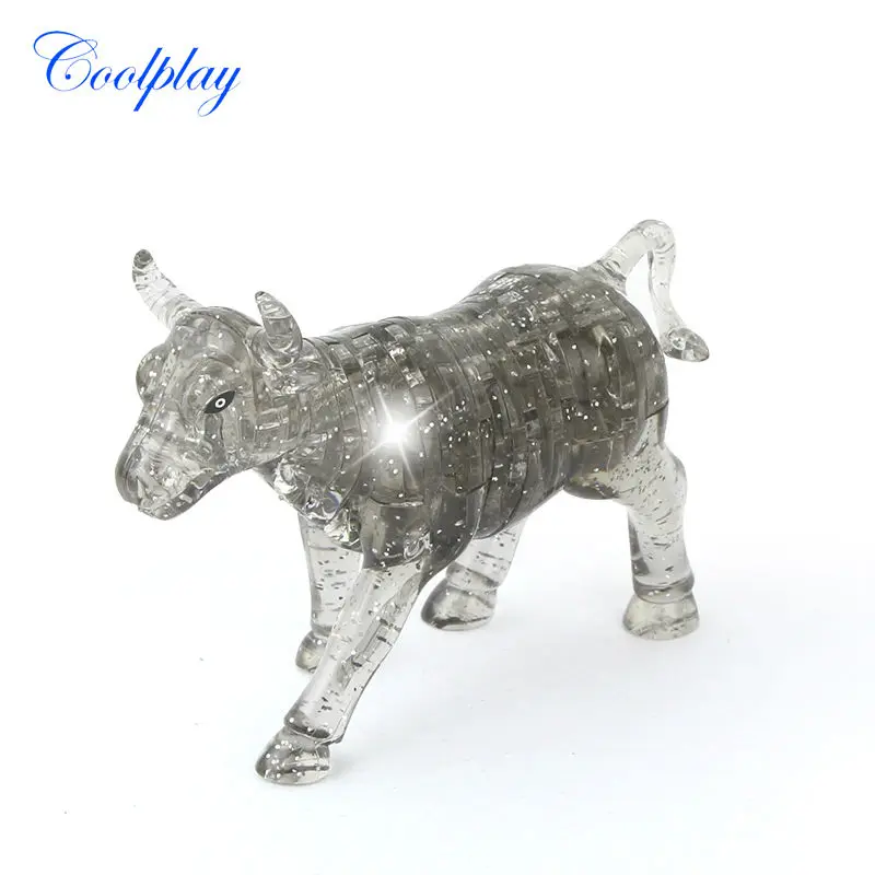 

Coolplay 47PCS Bull Cow Ox Puzzle 3D Puzzles Animal Assembly Crystal Model DIY Birthday Gift Toys For Kids Home Decoration }