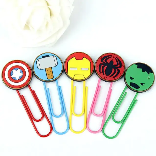Cute Super Hero Characters Paper Clip Bookmark Promotional Gift Cute Super Hero Characters Paper Clip Bookmark Promotional Gift Stationery School Office Supply Escolar Papelaria