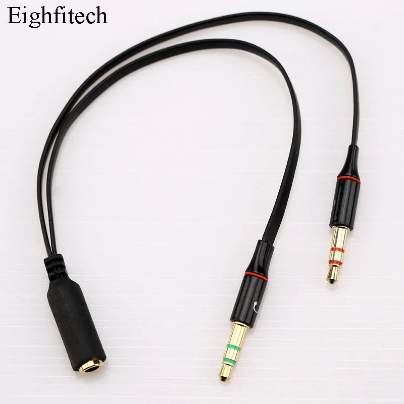 

Eighfitech Headphone Splitter for Microphone Headset Conversion Computer Female To Two Male 3.5mm Jack Audio Adapter Cable