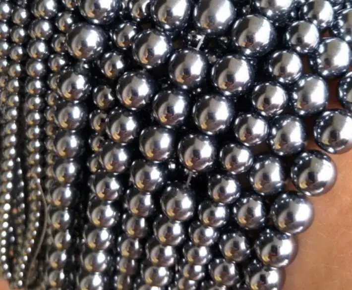 

Natural 6-12mm terahertz health energy smooth round loose stone beads for jewelry making design