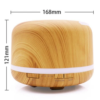 

-500Ml Ultrasonic Air Humidifier Wood Grain Aroma Essential Oil Diffuser 7 Color Changing Led Lights Aromatherapy Machine