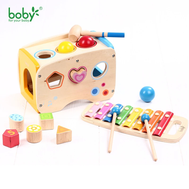 Музыкальные игрушки для детей деревянная музыкальная скамья форма Сортировщик с ксилофоном Рождественский подарок
