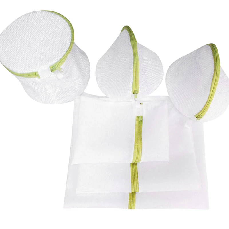 

6pcs Thick Zipper Green Six-piece Underwear Bra Wash Bag Thickening Fine Mesh Laundry Bag Machine Wash Special Mesh Bag