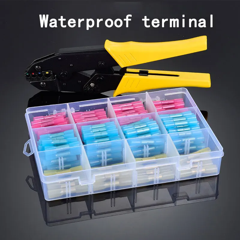 

200PCS waterproof terminal heat shrinkable tube connection wiring nose crimping tool set combination 40J pliers