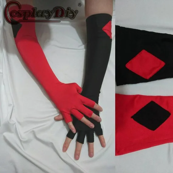 CosplaydiyHarleyQuinnCostumeGlovesLongSleeveSuicideSquadJoker