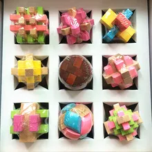 176 высокое качество образования игры игрушки деревянная головоломка для развития интеллекта Конг Мин замок/Лу бань замок 9 шт. набор с коробкой