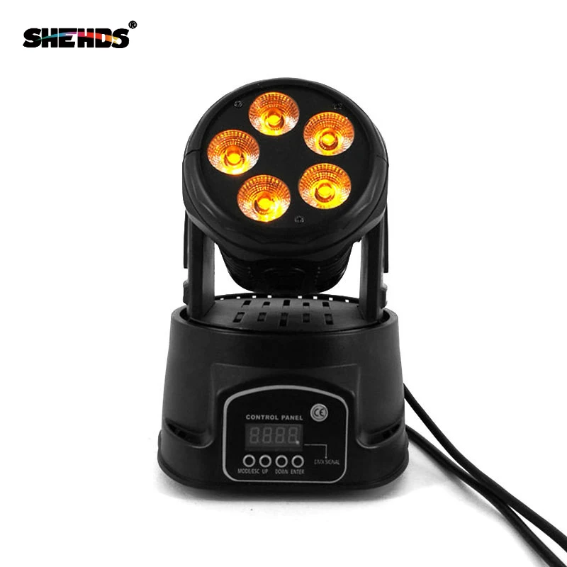 

Free Shipping Mini LED Wash 5x18W 4in1 RGBWA+U 6in1 Moving Head Stage Lighting DMX512 Controller For Events Show DJs Band Lights