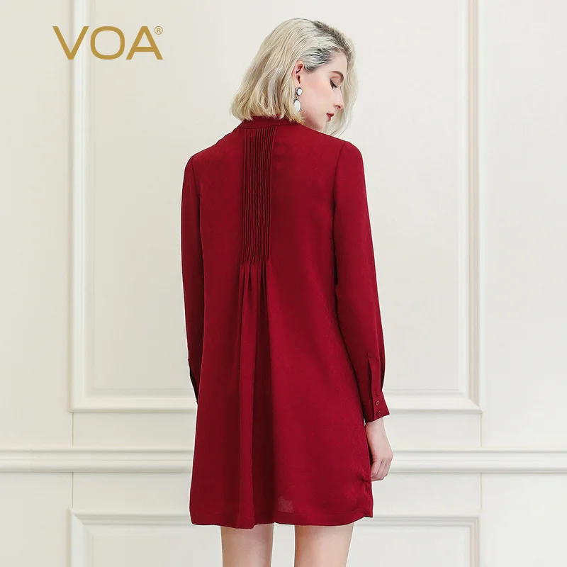 Manga Larga Befree Vino Lujo Camisa Voa Blusa Suelto De Rojo Oficina Casual Seda Mujeres Señoras Retro B873 Tops Las Vestido Otoño Ropa SqagZxA