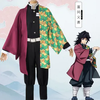 

Anime Costumes Demon Slayer: Kimetsu no Yaiba Cosplay Tomioka Giyuu Uniform Student Wens Boys wigs uniform Suits Set