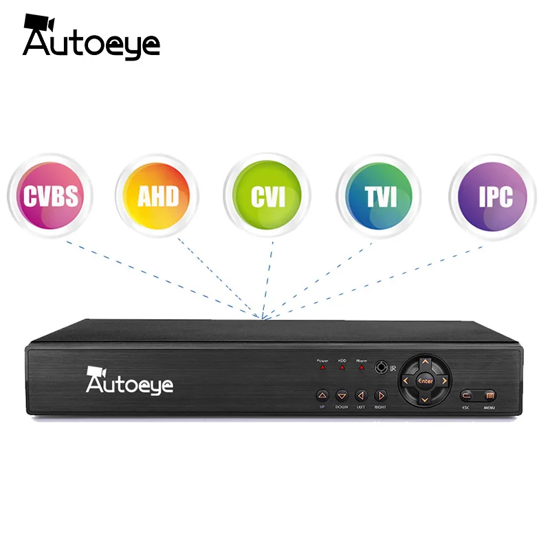 Autoeye 8CH 1080P CCTV DVR NVR HVR 5 в 1 поддержка AHD CVI TVI CVBS ip-камера Onvif 5MP NVR P2P просмотр Поддержка RS485 Coxial управление