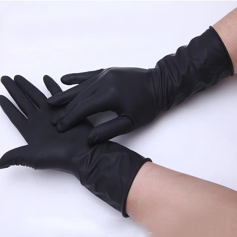 2016 Newly Black Rubber gloves hair perm hair shampoo natural latex
