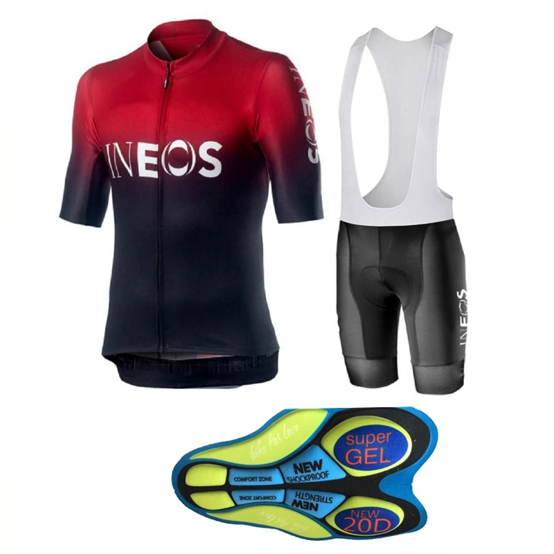 

2019 New INEOS Summer Cycling Jersey Set Breathable Team Racing Sport Bicycle Jersey Mens Cycling Clothing Short Bike Jersey NW