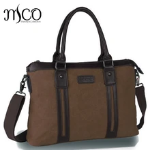 MCO, мужской брезентовый винтажный Повседневный портфель, деловая сумка на плечо, сумки-мессенджеры для компьютера, ноутбука, сумка, мужские дорожные сумки