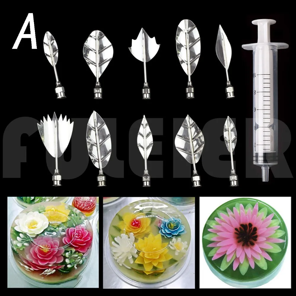 11pcs/set 3d Jelly Flower Art Tools Jelly Cake Gelatin Pudding Nozzle