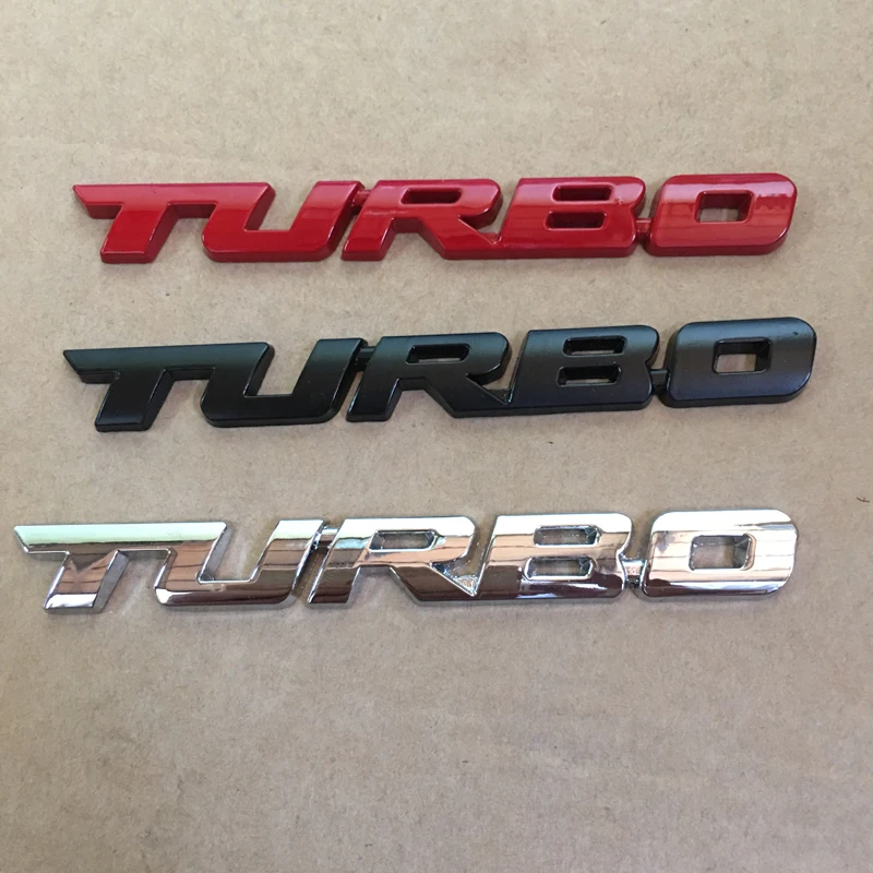 1pc 3D TURBO Emblem Badge BLACK Stainless Metal License Plate Frame Holder