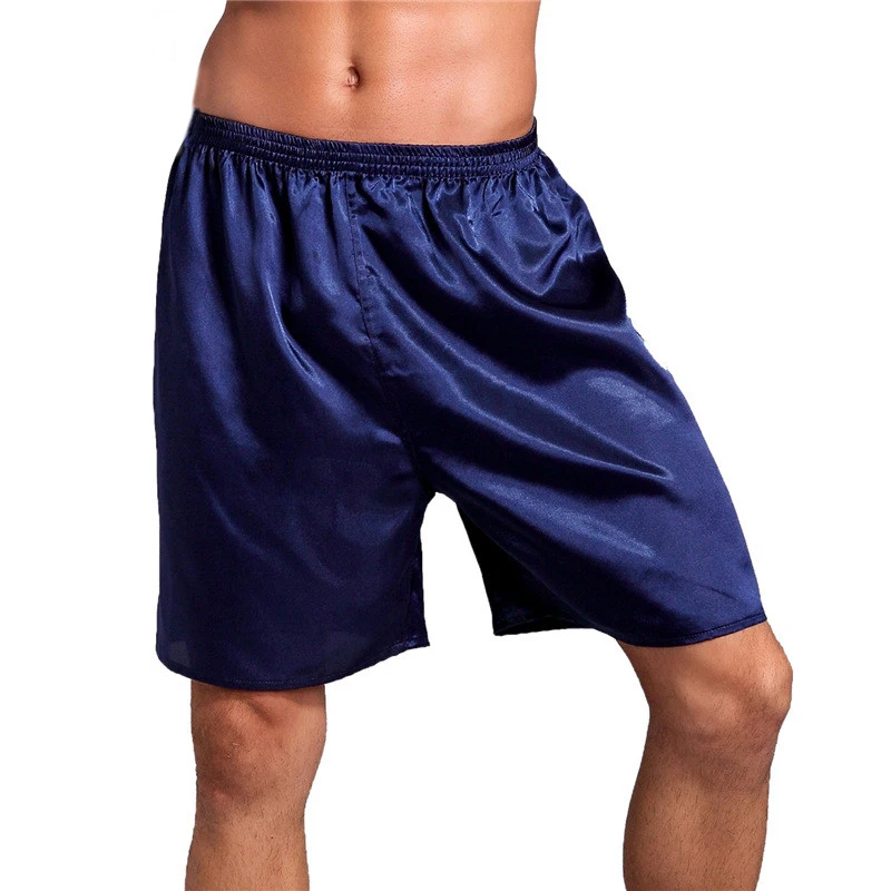 Buy Casual Men Shorts Sleep Bottom Satin Silk Solid