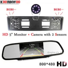 Koorinwoo парковка Сенсор HD Автомобильный Мониторы видео Европейский Номерные знаки для мотоциклов Рамки камеры Автоматическое реверсирование Cam зеркалом заднего вида радары
