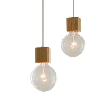 

BOKT 1-light Minimalist Ceiling Pendant Lamp Enjoy DIY Multi-hanging Lantern kit Natural Wooden Lamp Holder E26/E27