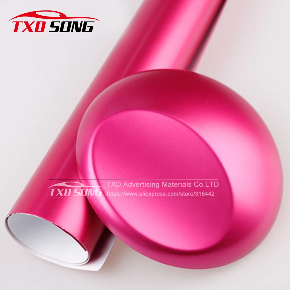 

New Styling Rose red Full Body Car Sticker Vinyl Car Wrap Chrome Matte Film Rose Red chrome matte vinyl film by free shipping