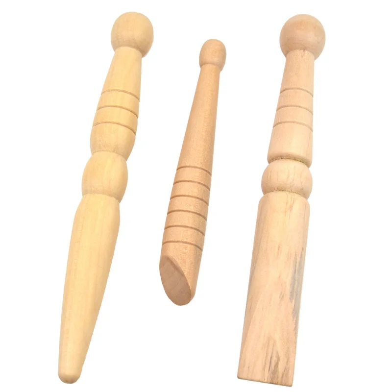 3pcs/set Foot Leg Feet Stick Reflexology Health Wooden Massage Wood