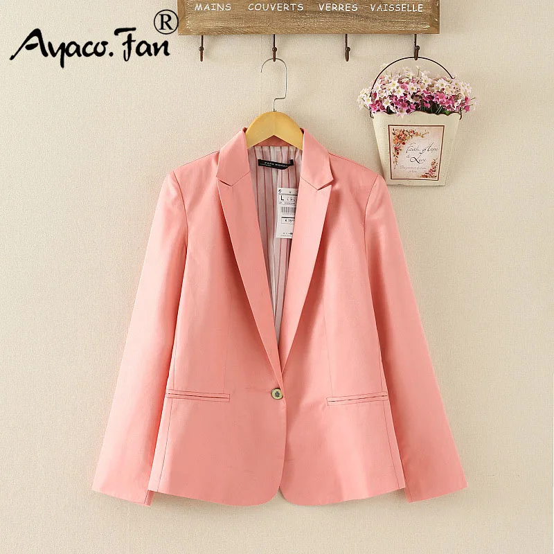 2019 الربيع الخريف الحلوى اللون السترة للنساء الإناث زر واحد الحلل دعوى طوي سترة السيدات تحديث سترة معطف جديد