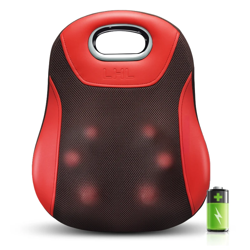 

Waist Back Massager Cushion Lumbar Massage Device Kneading and Beating Massage Pillow For Chair Infrared Heating Cordless Use
