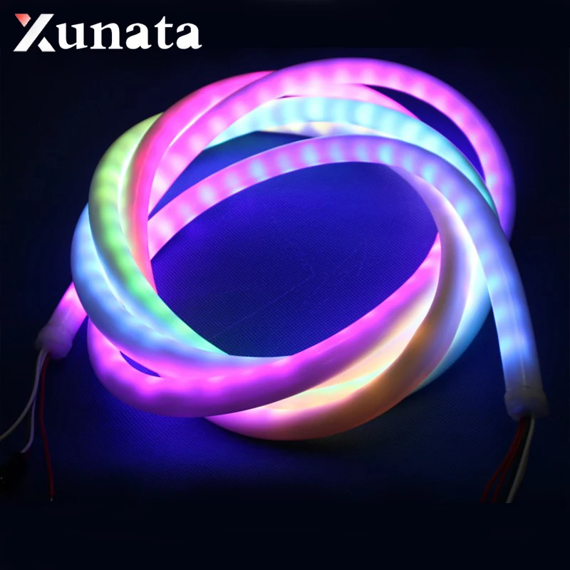 Светодиодная лента Адресуемая 12 В WS2811 WS2812B 5 в SK6812 RGB светодиодная неоновая