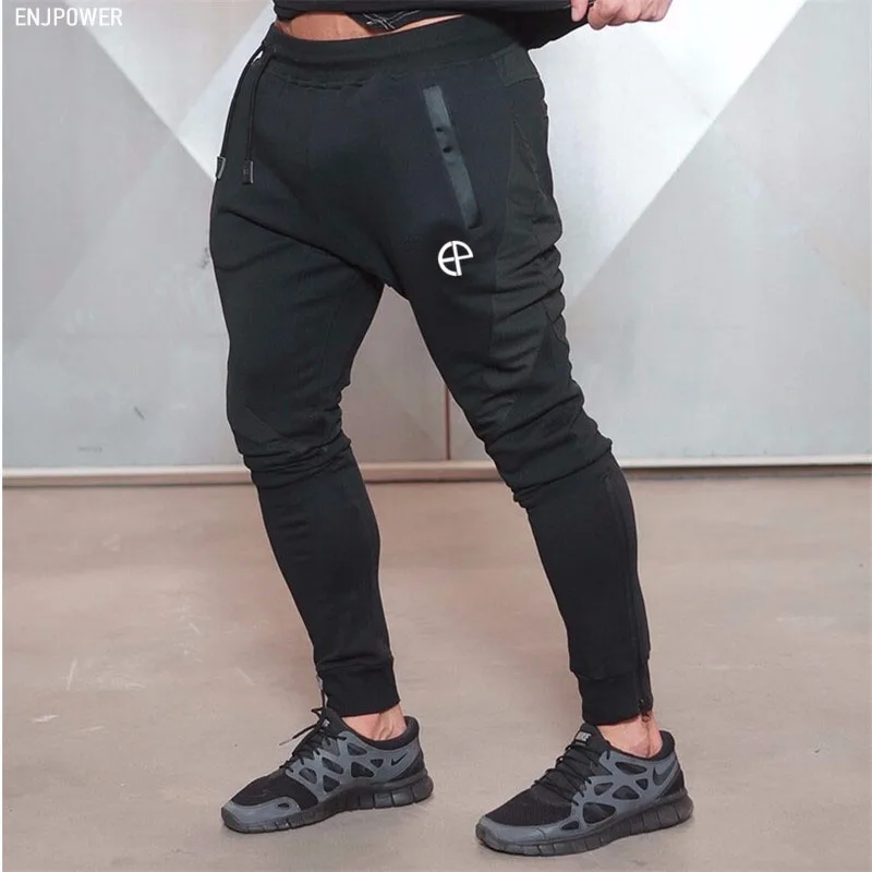 

2018 New casual pants Jogger Pants Men Bodybuilding Pants For Runners Clothing Autumn Sweat Trousers Zip pocket men Sweatpants