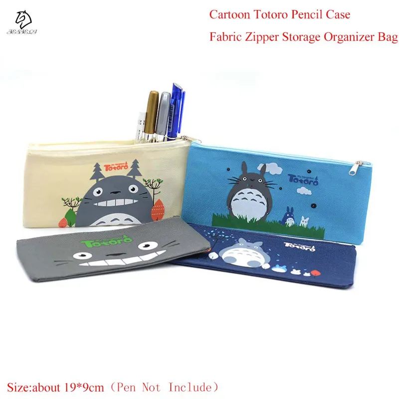 Trendy Kawaii Totoro Pencil Case Multifunction Fabric Cosmetic Bags Trendy Kawaii Totoro Pencil Case Multifunction Fabric Cosmetic Bags Zipper Holder Bag Gift Stationery School Supply In Cases From Office