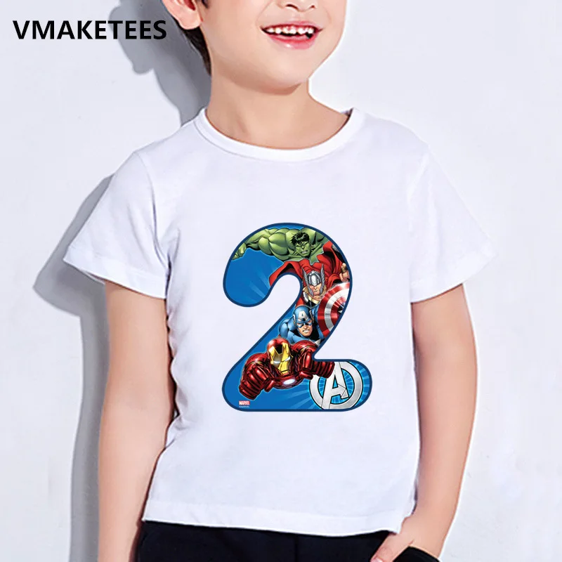 Детская футболка с принтом «Человек-паук»/«мстители» для детей 1-9 лет футболка Marvel для мальчиков и девочек одежда на день рождения ooo2429 - Цвет: ooo2429K