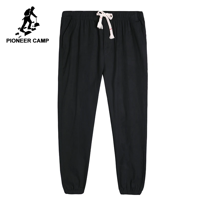 Pioneer camp новые летние тонкие брюки длиной до щиколотки Мужская брендовая одежда повседневные однотонные брюки качественные мужские брюки черный серый AXX803144