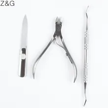 Профессиональный маникюрный набор для маникюра из нержавеющей стали пилка для ногтей 3 шт Маникюрный ноготь инструменты для удаления