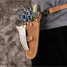 Мужская сумка Crazy Horse из кожи для домашних животных, ножницы для красоты, сумка через плечо из натуральной кожи, поясная сумка для мужчин