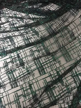 

New arrival yaking-11.2201 french net lace fabric with glued glitter sequins lace african tulle lace fabric